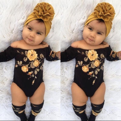 

Fashion Toddler Infant Baby Girl Off Shoulder Floral Romper Jumpsuit bodysuitLeg Warmers 3Pcs Outfit Set