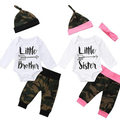 

Toddler Newborn Baby Boy Girl Cotton T-shirt TopsCamo Pants Outfits Set Clothes
