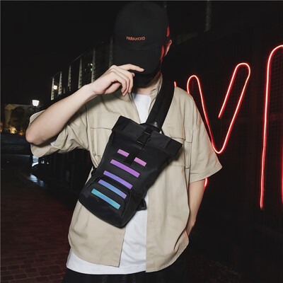 

Sports port stylist bag slanted reflected tide brand chest bag hip-hop bungee jumping bag female male street single shoulder man i