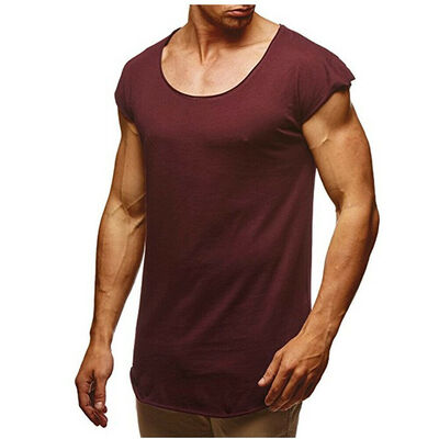 

SUNSIOM Summer Men Tee Shirt Slim Fit O Neck Short Sleeve Muscle Casual Tops Blouse