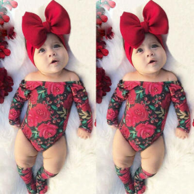 

Newborn Infant Kids Baby Girl Bodysuit Romper Jumpsuit Outfit Socks Clothes Set