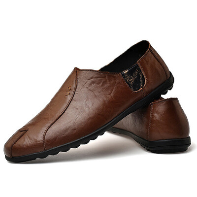 

Men Casual PU Leather Flat Loafers Breathable Non-slip Business Shoes Moccasins