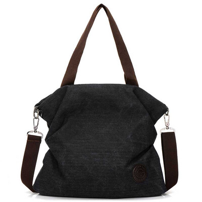 

Women Canvas Handbag Large Capacity Casual Shoulder Bags Messenger Bag Foldable Reusable Shopping Tote Beach Bag Female T3G