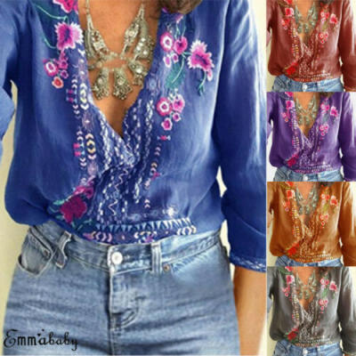 

Plus Size Women Ladies Casual Baggy Floral Printed T-Shirt Summer Tops Blouses