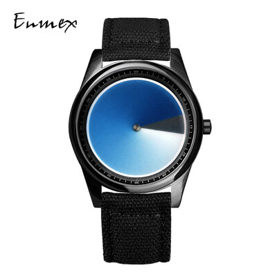 

Enmex cool fashion watch blue light gradually discoloration canvas with cool creative mens watch during the translation of holida