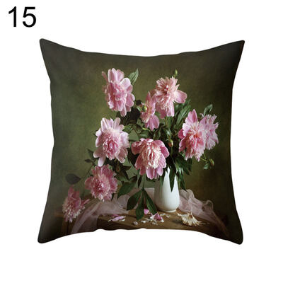 

Flower Vase Throw Pillow Case Cushion Cover Sofa Bedroom Car Cafe Office Decor