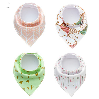 

Cotton Baby Bibs Newborn Triangle Feeding Nursing Bandana Burp Cloths 4Pcs