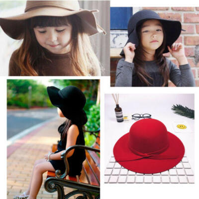 

Cute Baby Girls Floppy Wide Brim Cotton Bowler Beach Hat Summer Sun Cap Princess