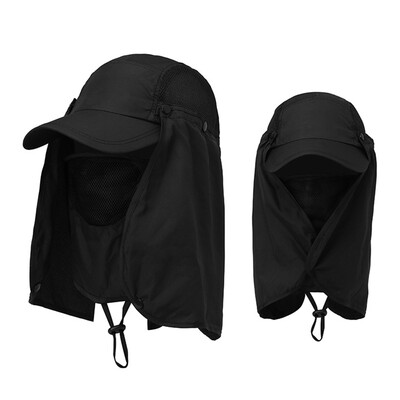

Outdoor Sport Hiking Visor Hats UV Protection Face Neck Cover Detachable Bike Sun Protection Cap