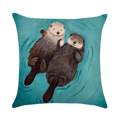 

Siaonvr Cute Animal Otter Home Decor Cushion Cover Sofa Throw Pillowcase Pillow Cover