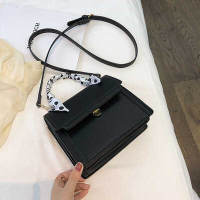

Summer small bag Korean version 100 Internet celebrity silk scarf handheld womens bag new 2019 simple one shoulder slanted small