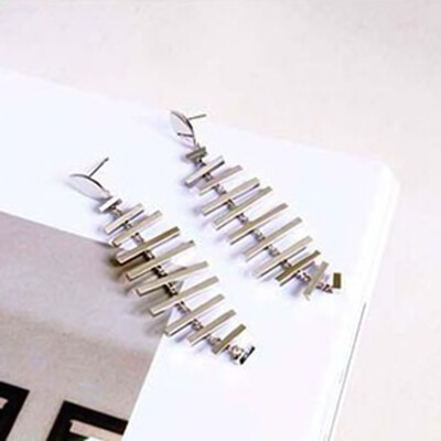 

Creative Alloy Fish Bones Shape Ear Studs Drop Earrings lady Jewelry