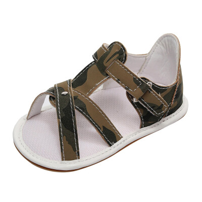 

Newborn Infant Baby Boys Casual Camouflage Sandals Summer Soft Flat Roman Shoes