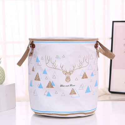 

Gobestart Cotton Linen Waterproof PE Coating Storage Basket Sundries Storage Box