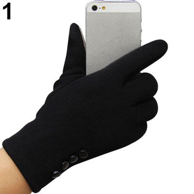 

1 Pair Women Fashion Touch Screen Outdoor Sport Winter Warm Buttons Gloves