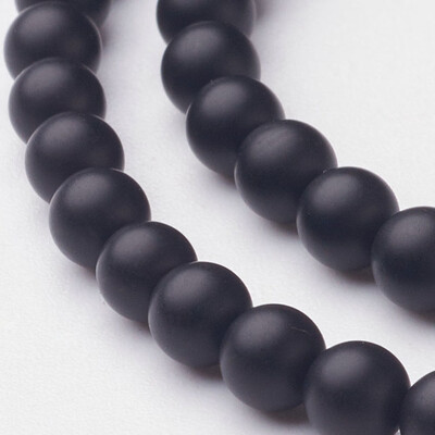 

Natural Black Agate Beads Strands Grade A Frosted Round Dyed & Heated 4mm Hole 1mm about 95pcsstrand 155"