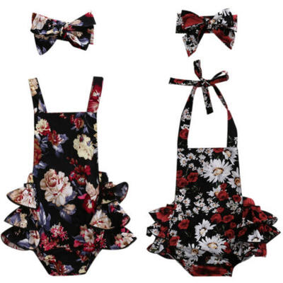 

AU Toddler Newborn Infant Baby Girls Floral Romper Bodysuit Clothes Outfits