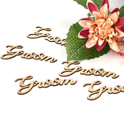 

5Pcs Hollowed Letter Groom Wooden Decoration Wedding Party Photo Studio Props