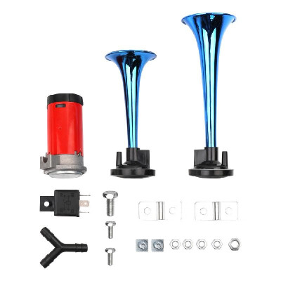 

12V 178dB Super Loud Dual Tone Auto Car Air Horn Set Heavy Duty Trumpet Compressor for Automobile Motorcycle Boat Truck