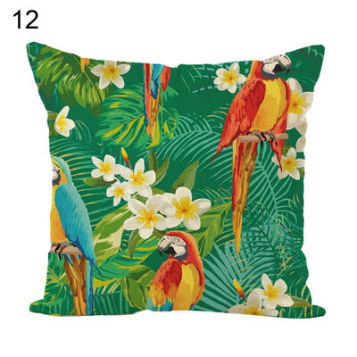 

45x45cm Forest Parrot Throw Pillow Case Cushion Cover Sofa Bed Car Home Decor