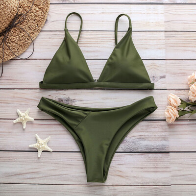 

Saidsome Women Solid Bikini Push-Up Pad Swimwear Bathing Beachwear Set