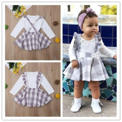 

2PCS Cute Fashion Newborn Toddler Baby Girls Long Sleeve Bodysuit Autumn Winter Basic Princess Clothes Set