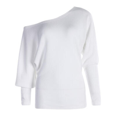 

Women Off Shoulder Knit Jumper Long Sleeve Casual Pullover Sweater Tops