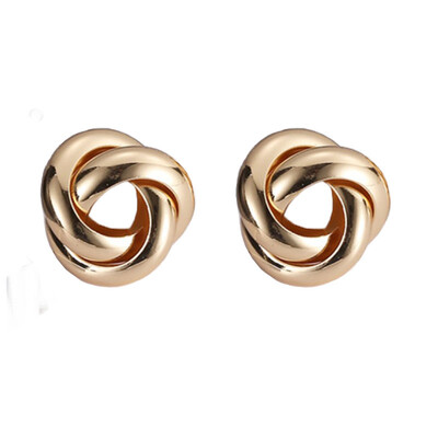 

Vintage Drop Dangle Earrings For Women Geometric ZA Metal Statement Earrings Gold Silver Color Twist Round Simple Punk Jewelry