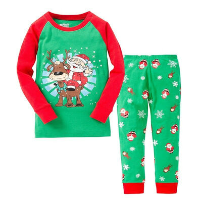 

Christmas Santa Baby Kids Boys Long Sleeve Sleepwear Suit Pajamas Sets Size 2T-7