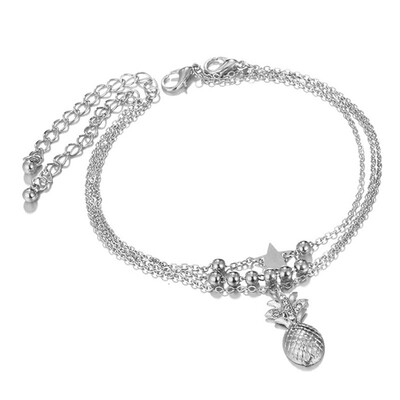 

1Pcs Fashion Ankle Chain Pineapple Pendant Anklet Beaded Summer Beach Foot Jewelry Fashion Style Anklets For Women
