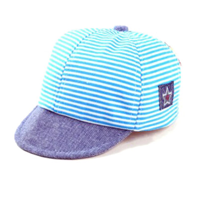 

Baby Baseball Cap Striped Sun Hat Brim Sun Protection Bow Hat Flat Top Cap