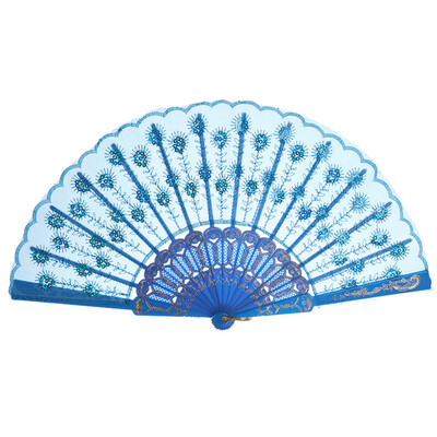 

Siaonvr Best Chinese Style Dance Wedding Party Lace Silk Folding Hand Held Flower Fan