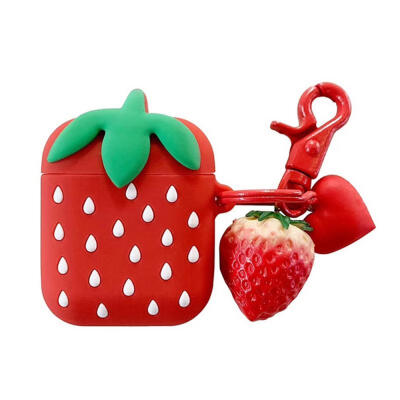 

Cute Silicone Case For Apple AirPods 1 2 Protective Case Shockproof Soft Strawberry Cover