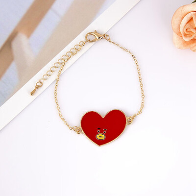 

Boys Cartoon Avatar Pendant Bracelet Unisex Couple Alloy Hand Chain ARMY Gift