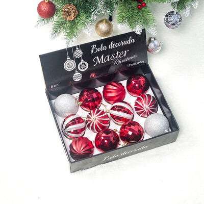

Tailored 12PCS Christmas Tree 8cm Ball Bauble Hanging Home Party Ornament Decor