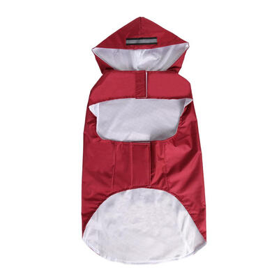 

Waterproof Pet Raincoat Reflective Strip Clothes with Hooded for Large Dogs