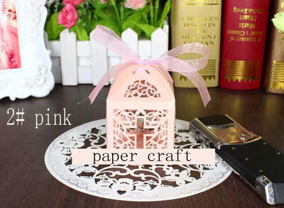 

FUNNYBUNNY 20 PCS Cross Laser Cut Favor Box Christening Baby Shower Bomboniere with Ribbons Party Favors Candy Box