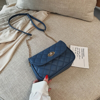 

Small bag female new wild lock single shoulder Messenger bag fashion rhombic chain small square bag
