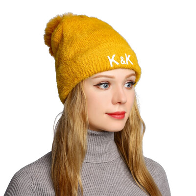 

Tailored Fashion Women Curling Baseball Cap Hat Winter Warm Thickened Knitted Ball Cap