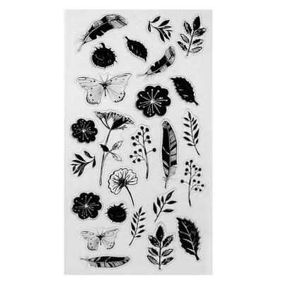 

Flower Leaf Transparent Silicone Seals DIY Stamp Scrapbook Album Decor Gift