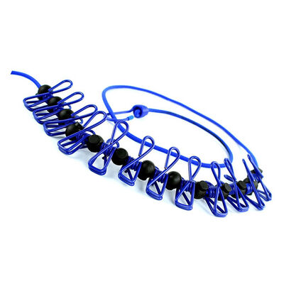 

12PCS Clothespins Portable Anti-slip Elastic Clothesline with Windproof Buckles Adjustable Washingline