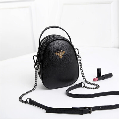 

Womens bag leather 2019 new small bag mini Korean fashion wild single shoulder Messenger phone bag bee packet