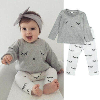 

NEW Kids Infant Newborn Baby Girl Cotton T-shirt Tops Pants Outfit Set Clothes