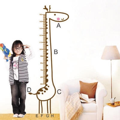

USA Giraffe Animal Height Chart Measure Wall Sticker Kids Nursery Decals Decor