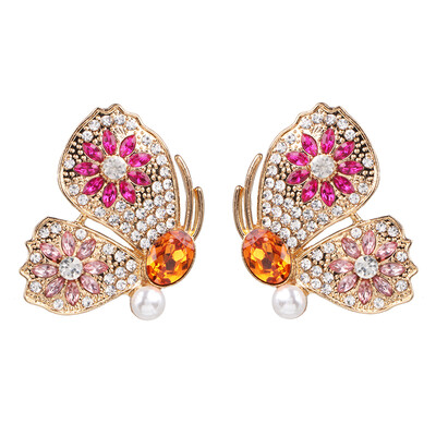 

2019 New Colorful Flower Big Brand Design Luxury Starburst Pendant Crystal Drop Earrings Gem Statement Jewelry