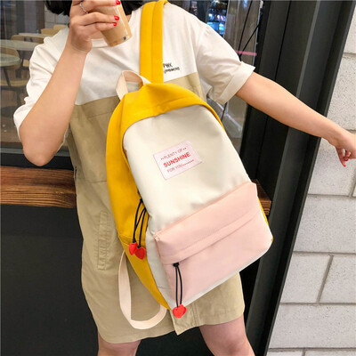 

Ancient feeling girl double shoulder bag female Korean version of the original ulzzang college students simple campus schoolbag wa