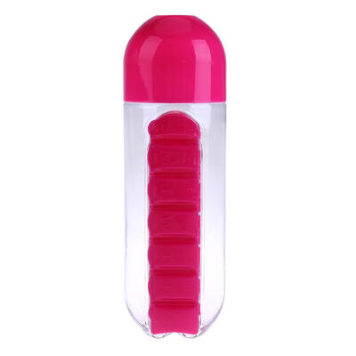 

600ml Creative Pills Cup Daily Pill Box Organizer Plastic Drinking Bottles