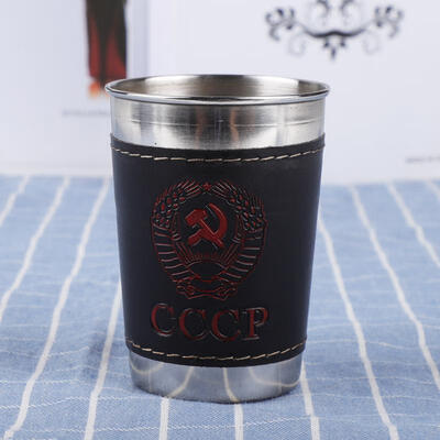 

Greensen 4pcs 170ml Stainless Steel Mini Portable Coffee Wine Cup with Leather Cover