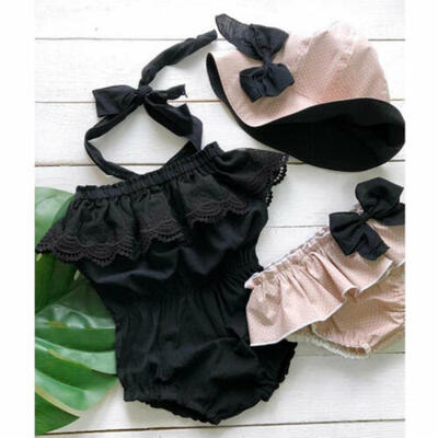 

US Summer Infant Baby Girl Lace Sling Top Romper Bodysuit Sunsuit Outfit Clothes