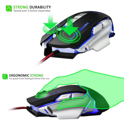 

YWYT G825 Gaming Mouse Backlight 7 Programmable Buttons 4800DPI Gamer Mouse